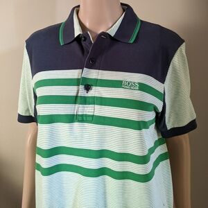 Hugo Boss striped polo tshirt, size medium